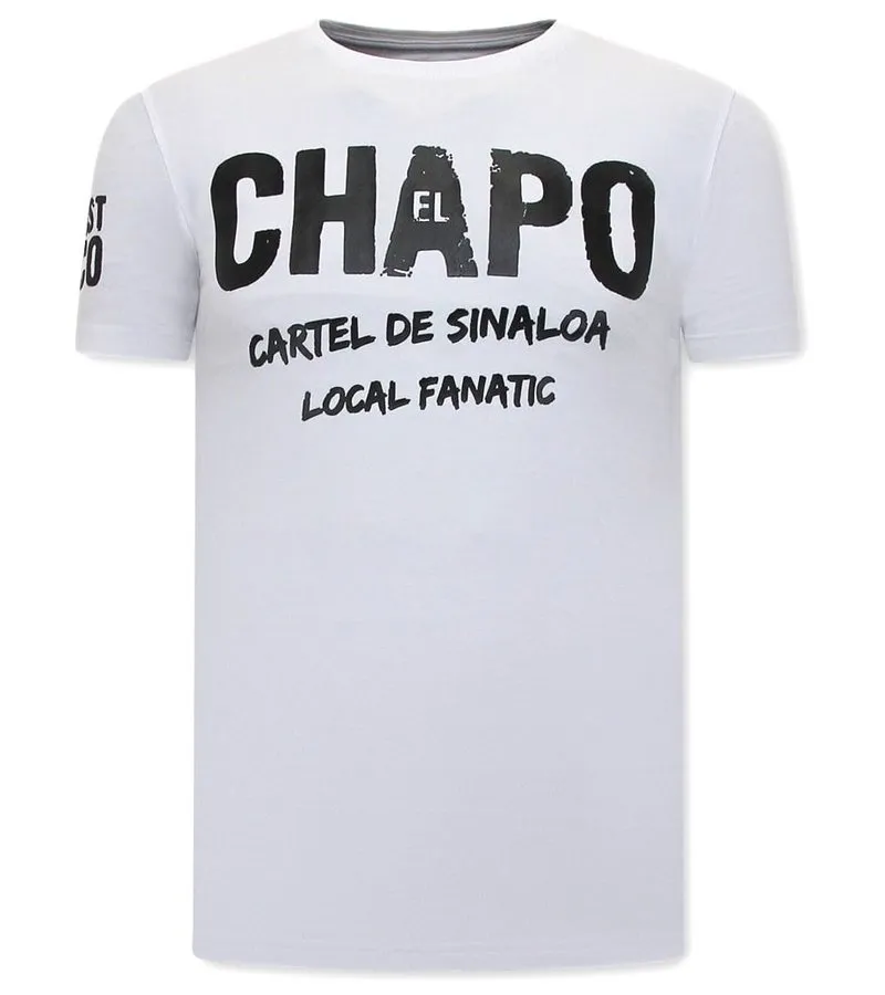 EL CHAPO CAMISETAS HOMBRE   BLANCO
